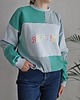 bluza bez kaptura damska Bluza patchwork - Mint Besties - Statement - oversize 3