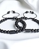 bransoletki z kamieni naturalnych KOMPLET dla PARY - czarny turmalin - na sznurku 2