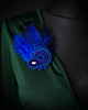 broszki Kobaltowa broszka soutache z piórami 2