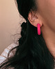 kolczyki z masy plastycznej Kolczyki HOOPS PINK - M 2