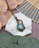 wisiory Miedziany wisiorek wire wrapping z turkusem #536 3