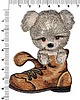 naszywki na ubrania Naszywka naprasowanka PIESEK W BUCIE termoprzylepna haft 6,8x8,6cm 1