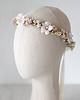 Ślubne ozdoby do włosów Wianek z gipsówki i różowych kwiatów 2
