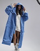 płaszcze damskie Parka Longline Hoodie Oversize baby blue ocieplana 1