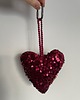 Akcesoria pozostałe Brelok cekinowy w kształcie serca, bordowy 1