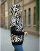 bluza z kapturem damska Bluza oversize Guna czarno-białe twarze Rozmiar M-L 2