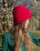 czapki damskie Jesienna czapka z alpaki i jedwabiu czerwona Dimma 1