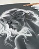 grafiki i ilustracje Rysunek suchą pastelą Ubrana w światło" 5