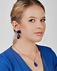 kolczyki szklane Kolczyki w odcieniu kobaltu z kwiatem Carmen e40/12 2