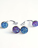 kolczyki z żywicy Kolekcja Starlight - kolczyki druzy niebieskie i fiolet - stal 5