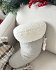 dekoracje świąteczne Poduszka Świąteczna Skarpeta Jasna Szara Boucle 4