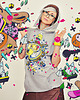 bluza z kapturem damska Ice Bear Yellow Oversized Sleeveless Hoodie 3