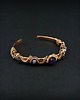 bransoletki wire wrapping Miedziana bransoleta mankietowa z ametystem 6