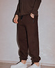 spodnie męskie Szerokie dresowe spodnie BASIC OVERSIZE czekoladowe 2