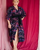 sukienki midi damskie KIMONO róż/ szlafrok / kopertowa sukienka, autorski wzór rybki 100% wiskoza 5