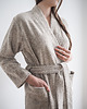 szlafroki damskie Lniany szlafrok frotte DARK NATURAL 1