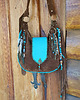torby na ramię Zgrabna skórzana torba indiańska, czekoladowy brąz i turkus 3