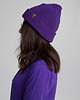 czapki damskie ŁOŚ - gruba wywijana wełniana czapka- fiolet veri peri 2