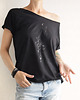 t-shirt damskie Czarna Koszulka Czarny Alchemic Oversize 1