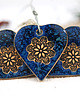 ozdoby choinkowe Niebieskie serca z mandalą - ceramiczne ozdoby choinkowe 1