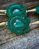 kolczyki soutache Szmaragdowe kolczyki soutache z kwiatami 4