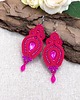 kolczyki soutache Kolczyki sutasz różowe "Verra" eleganckie wieczorowe z kryształkami 2