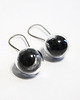 kolczyki szklane Czarne pióra - kolczyki wiszące brąz 2