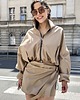 kurtki damskie Krótka kurtka bomber collar mocca 5