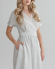sukienki midi damskie Lniana Sukienka JASMINE GRAY STRIPES 4