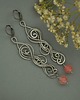 nausznice Długie, oryginalne kolczyki kwarc malinowy wire wrapping 2
