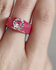pierścionek z żywicy Różowy pierścionek z cyrkonią 1