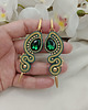 kolczyki soutache Długie kolczyki sutasz na wesele, szmaragdowe kolczyki 1
