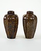wazony Zestaw brązowych wazonów ceramicznych, duński design, lata 60, Dania 3