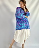 bluza bez kaptura damska Aksamitna BLUZA/ KIMONO domowe/marynarka, autorski print niebieska RAFA KORALOWA 7