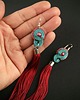 kolczyki chwosty Maike teal/red L - kolczyki z chwostami 2