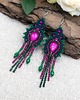 kolczyki soutache Joy kolczyki sutasz fuksjowo zielone błyszczące z cyrkoniami 2