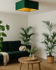 plafony Zielono butelkowy plafon sufitowy do salonu w stylu urban jungle ALABAMA GOLD 1
