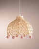 lampy wiszące Lampa wisząca bambusowa z pomponami Marone, 22x28 cm 2