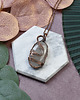 wisiory Miedziany wisiorek wire wrapping z kwarcem z rutylem #228 3