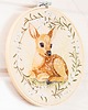 Ozdoby na ścianę Sarenka ecru, haft w tamborku 20 cm 7