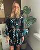 bluzki kimonowe damskie Kimono Green Love butelkowa zieleń/czerń 2