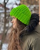 czapki damskie Czapka z merynosa 100%  neonowa zieleń 4