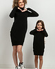 sukienki dla dziewczynki Sukienka z golfikiem i kieszeniami dla dziewczynki, MMD37, czarna 2