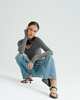 bluzki z długim rękawem damskie Longsleeve do jogi damski NY CHIC - stone grey 2