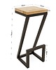 stołki Hoker barowy loftowy drewno dębowe stal, ręczna produkcja, 2