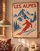 plakaty PLAKAT GÓRY narty SKI zimowy sport Alpy retro personalizacja 7