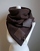 szale damskie Szal wełniany ze skórą, Komin Unisex  Brązowy 2