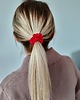 gumki do włosów Gumka jedwabna, scrunchie, płomienna czerwień MINI 5