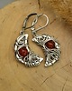 kolczyki wire wrapping Czerwone kolczyki księżyce karneol wire wrapping 2