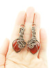 kolczyki wire wrapping Kolczyki z karneolem 2
